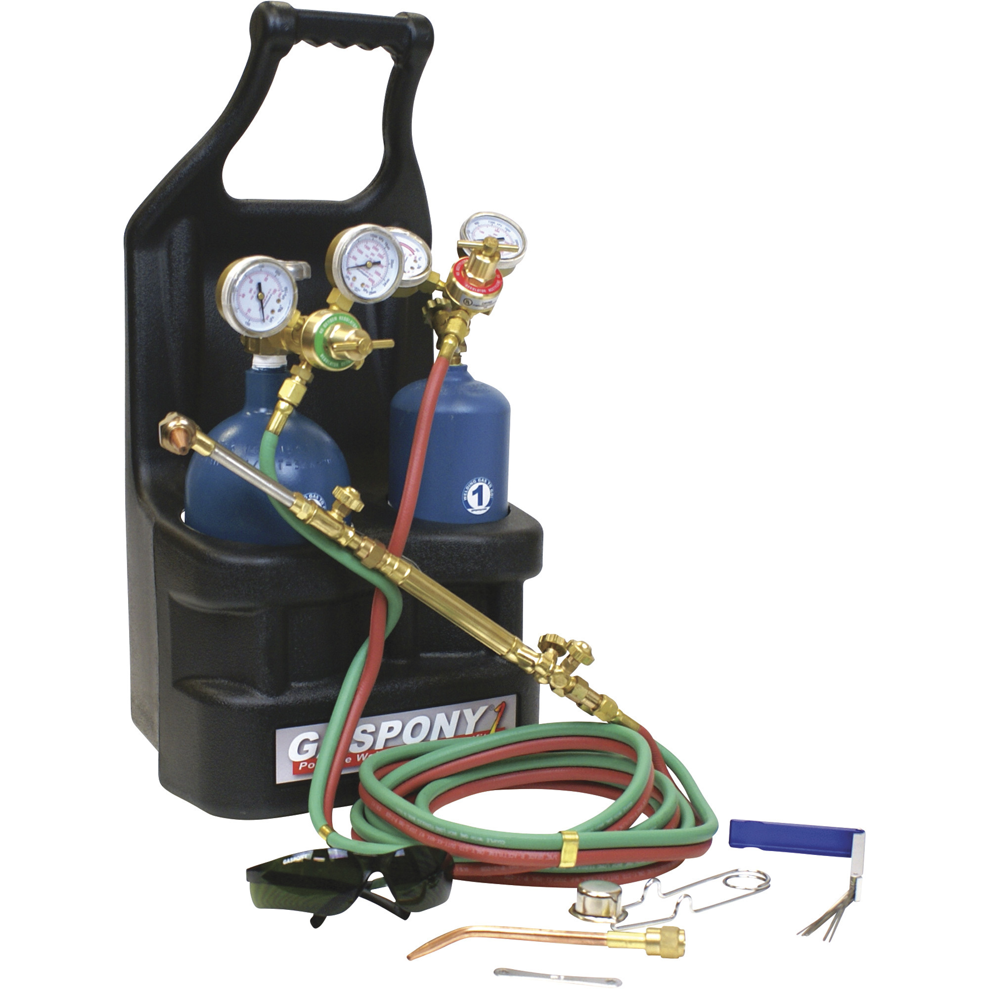 Thoroughbred GasPony1 Medium-Duty Cutting and Welding Outfit with Tote, Oxyacetylene, 11-Piece Set, Model# TB-GP1